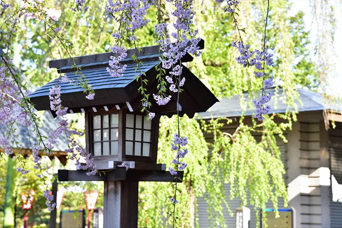 開成山大神宮の灯篭