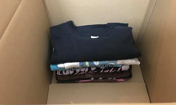 Tシャツを入れた様子